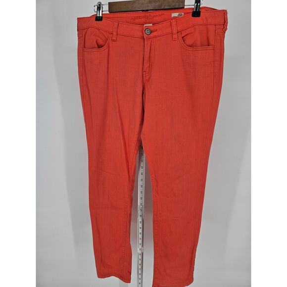 Arizona Jean Co Juniors Sz 15 Super Skinny Mid Rise Jeans Coral Orange Pink - Picture 1 of 5